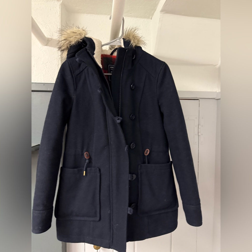 Navy insulated winter coat - size XS